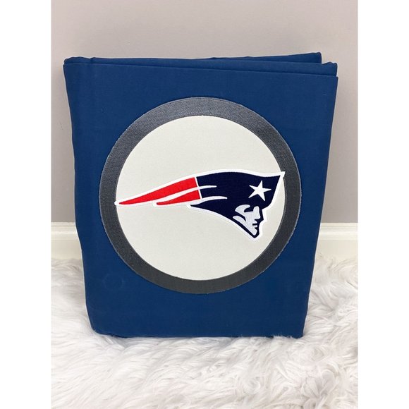 Pottery Barn Teen NFL Patch New England Patriots Duvet Navy Blue Full Queen NEW - Picture 1 of 2